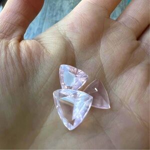 ¡HIGH PURE QUALITY ROSE QUARTZ FOR THE FUTURE JEWERLY SET OF 3